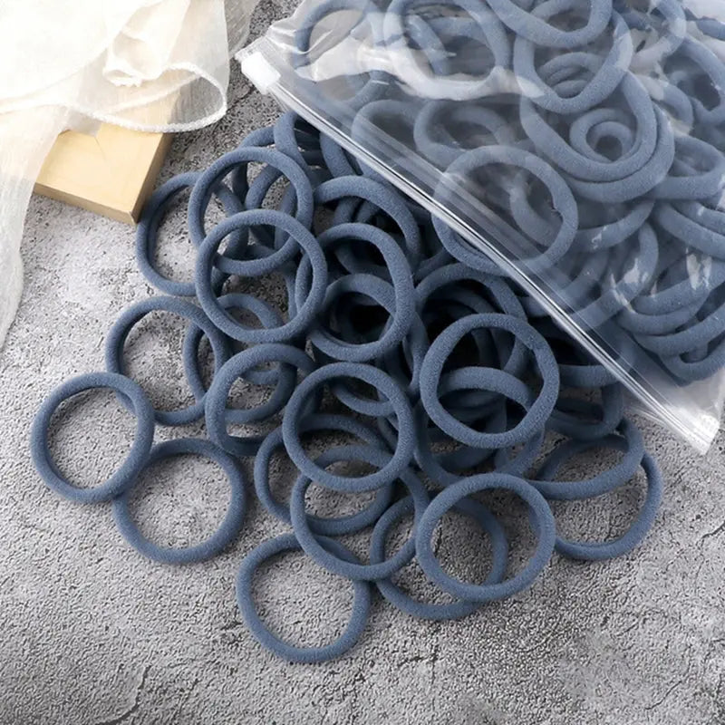 50pcs/Set Essential Solid Color Elastic Hair Bands - 4cm Wide Simple Hair Ties for Women, Ponytail Holders, Hair Ropes, and Styling Accessories - Soft, Durable, and Easy to Use Best Products Online