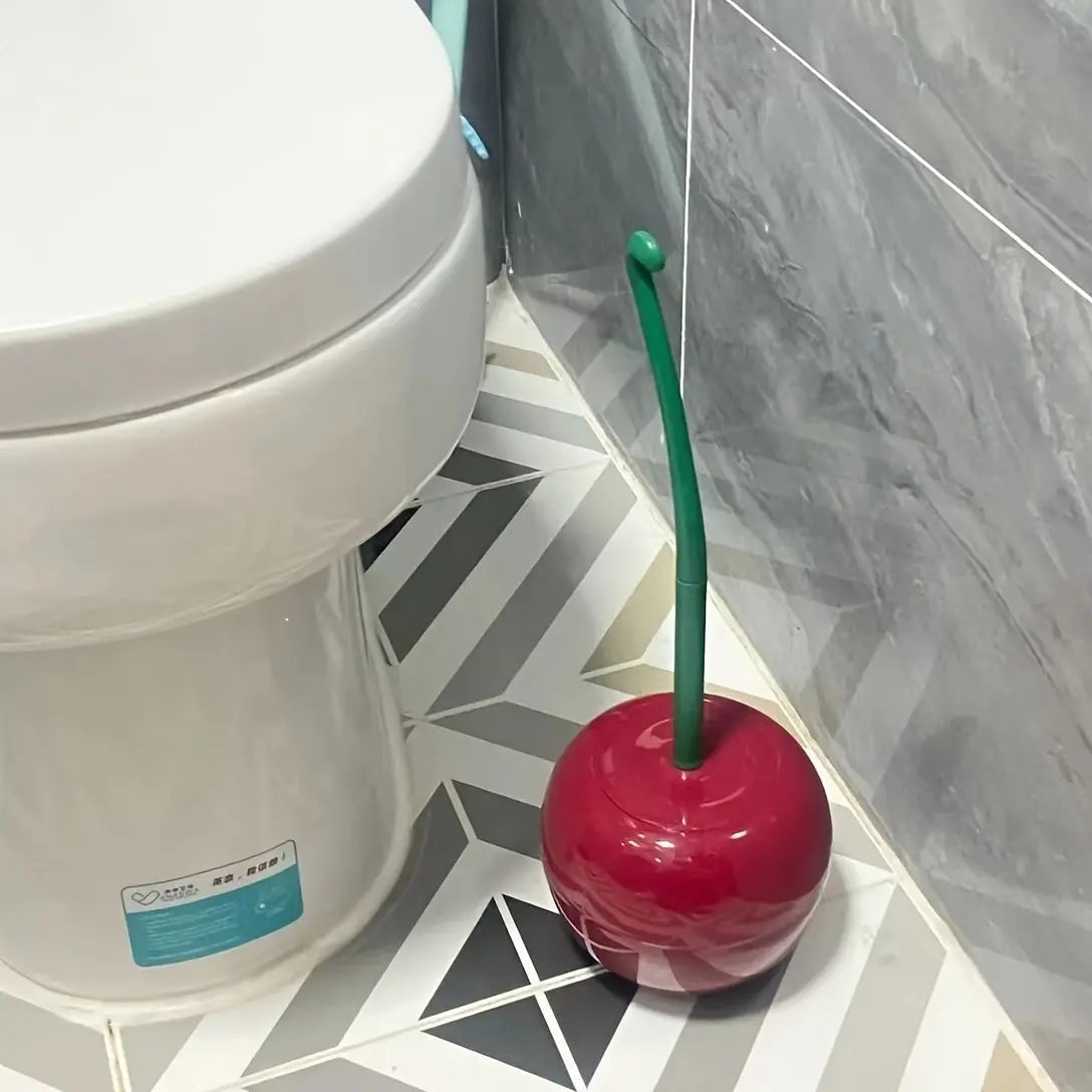 1-Set Cherry-Shaped Toilet Brush and Holder- Durable, Space-Saving Bathroom Cleaning Tool Best Products Online