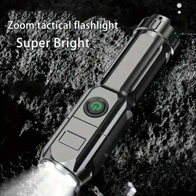 1pc Powerful Zoomable Flashlight, Outdoor Multi-functional Portable Home Small Flashlight, Telescopic Zoom Light Best Products Online