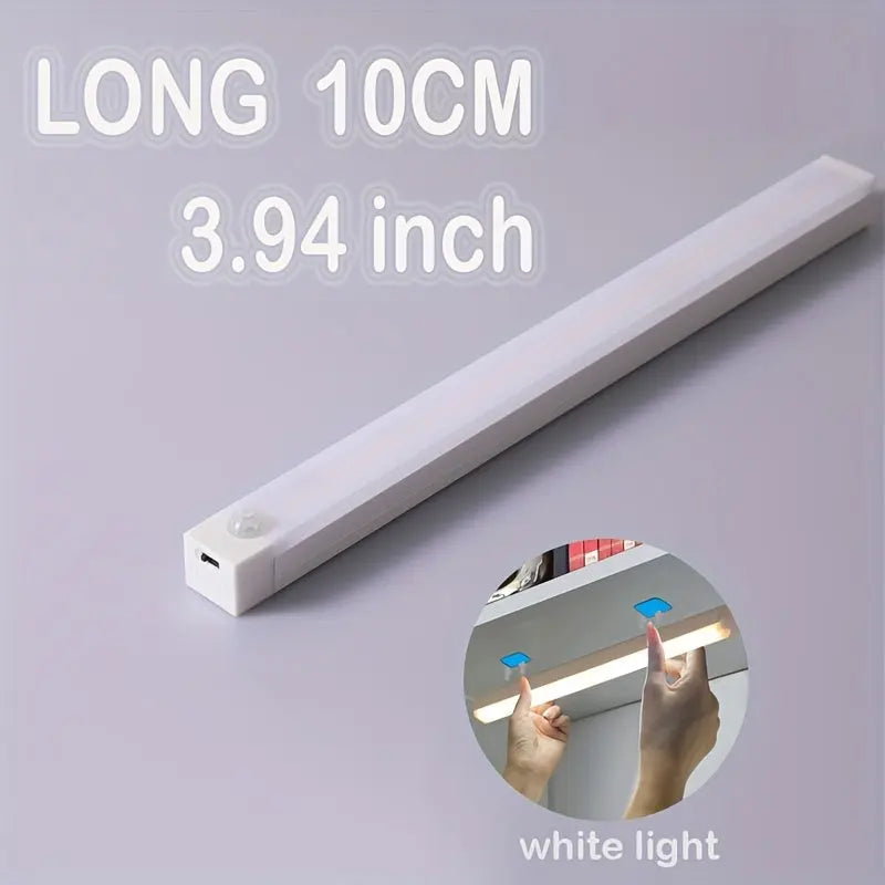Smart Switch LED Light Human Motion Sensor Long Strip Wireless Magnetic Self-Adhesive Wardrobe Light with Charging Cabinet Light Bar for Countertop Closet Lighting, Rechargeable Kitchen Night Light Battery Powered Lamp for Wa Best Products Online