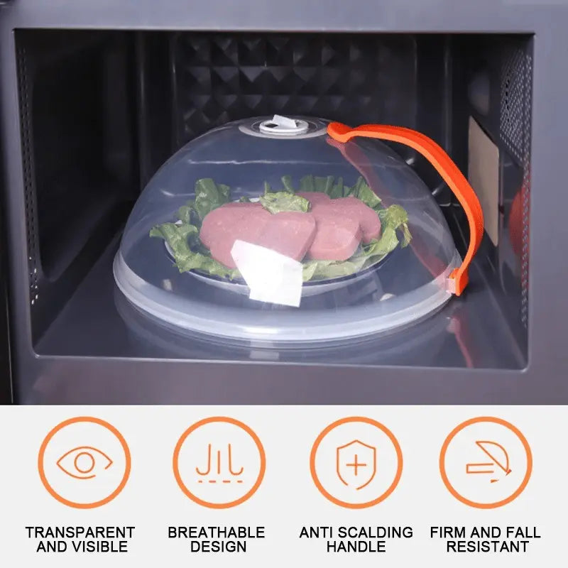 1pc Microwave Splash Cover Transparent Transparent Microwave Oven Food Cover Anti Sputtering Anti-oil Cover Reusable Airtight Food Cover Kitchen Heat Resistant Lid Best Products Online