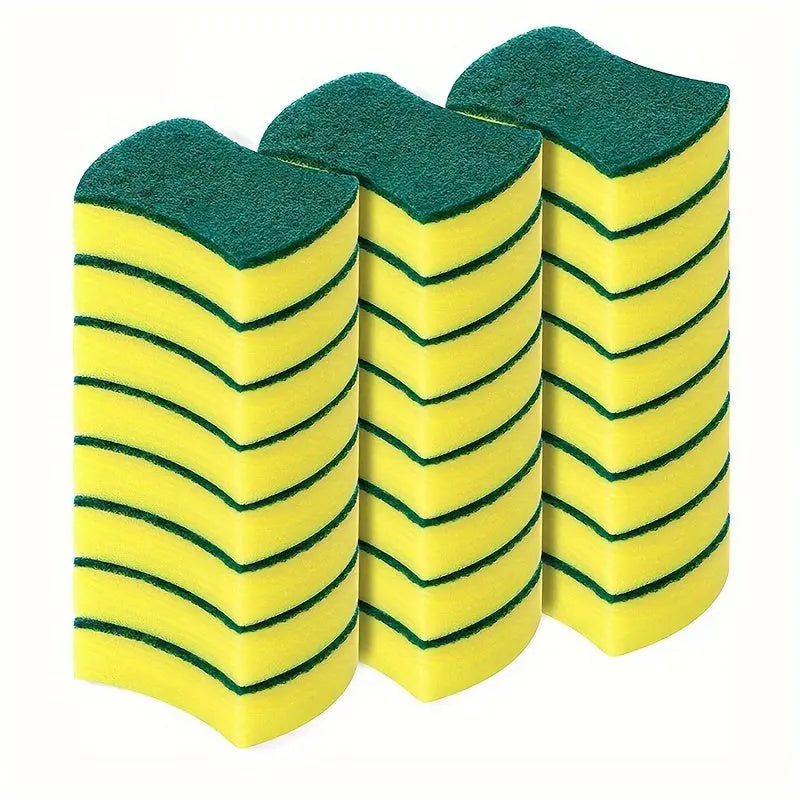 8/16/32pcs, Multifunctional Cleaning Sponge, Double-Sided Scouring Pad For Household Cleaning, Dishwashing Sponge, Premium Kitchen Sponge, Durable Non-scratch Sponge Wipe, Super Absorbent, Cleaning Supplies, Cleaning Tool Best Products Online