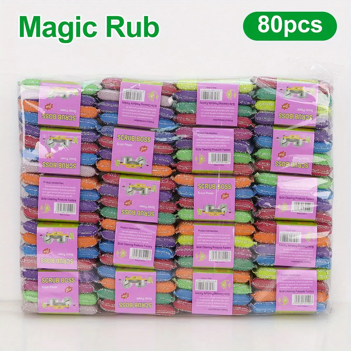 4pcs, Kitchen Dishwashing Sponge, Does Not Hurt Pot Brush Pot Artifact, Household Double-sided Cleaning Sponge Wipe, Scouring Pad, Kitchen Scrub Sponge, Cleaning Supplies, Cleaning Tool, Back To School Supplies Best Products Online