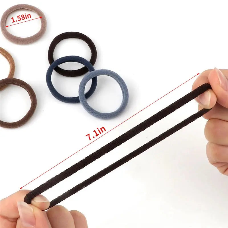 50pcs/Set Essential Solid Color Elastic Hair Bands - 4cm Wide Simple Hair Ties for Women, Ponytail Holders, Hair Ropes, and Styling Accessories - Soft, Durable, and Easy to Use Best Products Online