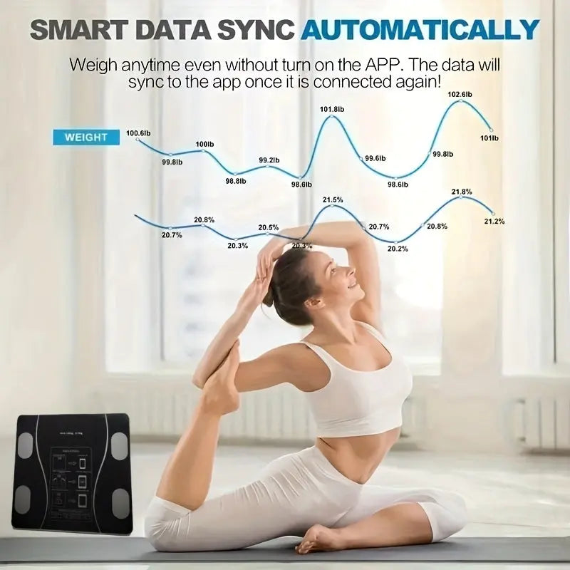 UAEIUI Smart Digital Bathroom Scale, Battery-Powered, Wireless, Non-Rechargeable, with Body Fat Monitoring for Home Use, for Women, Men Best Products Online