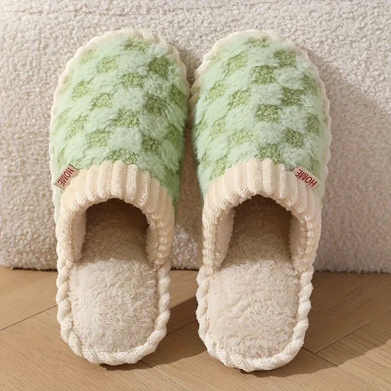 Women's Winter Plush Slippers - Soft Fabric Upper, Non-Slip PVC Sole, Solid Color, Hand Washable - Winter Home Comfort | Soft & Warm | Non-Slip Sole Best Products Online