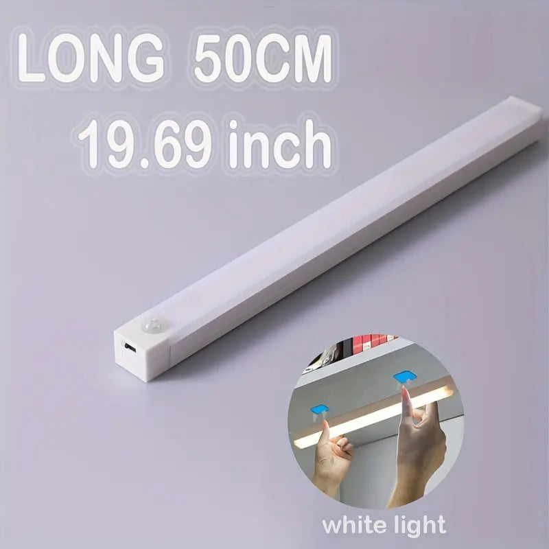 Smart Switch LED Light Human Motion Sensor Long Strip Wireless Magnetic Self-Adhesive Wardrobe Light with Charging Cabinet Light Bar for Countertop Closet Lighting, Rechargeable Kitchen Night Light Battery Powered Lamp for Wa Best Products Online