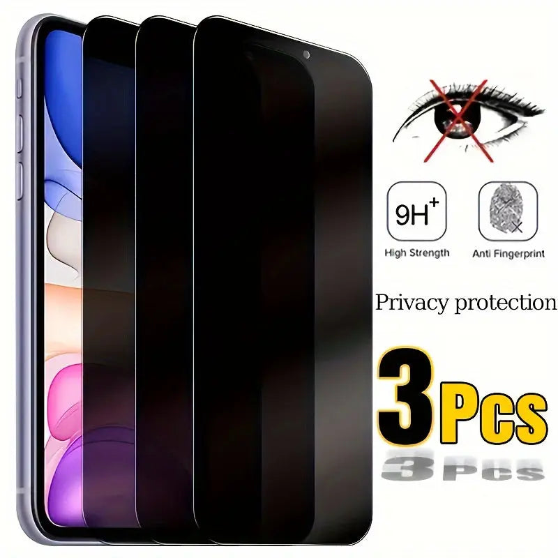 3pcs Full Cover Privacy Screen Protector for iPhone 11 12 13 PRO MAX Privacy Glass for iPhone 14 Pro 15 Pro Max Tempered Glass On The For iPhone 14 Plus 15 Plus Glass Film Privacy Best Products Online