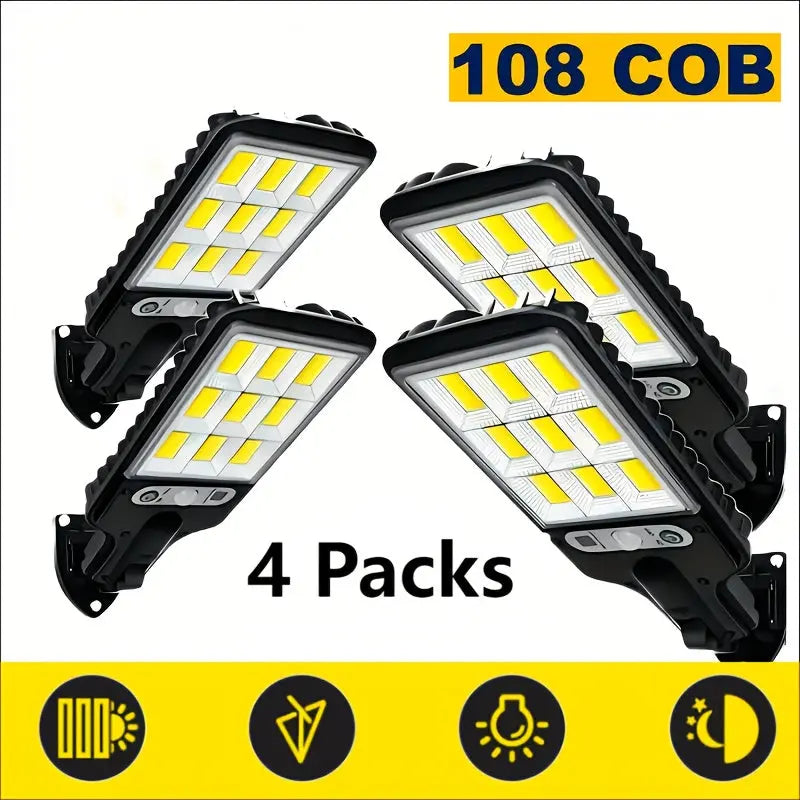1/2/4pcs Outdoor Solar Street Light, LED Wall Lamp with Remote Control, Garden Light, Human Body Induction Wall Light Best Products Online