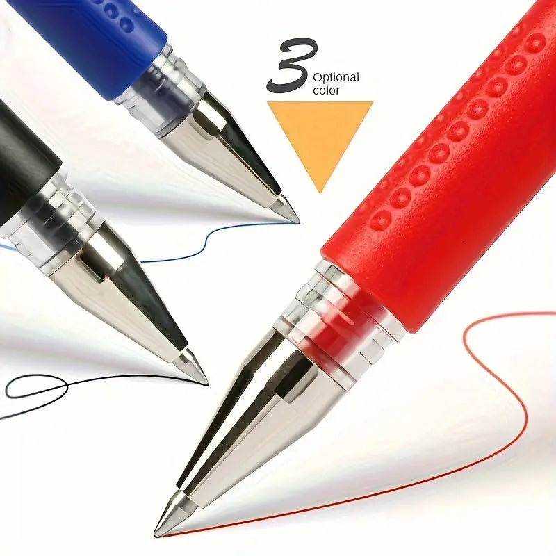 18pcs (3 Pens + 15 Refills) Gel Pen Set School Supplies Black Blue Red Ink Color 0.5Mm Ballpoint Pen Kawaii Pen Student School Office Stationery Best Products Online