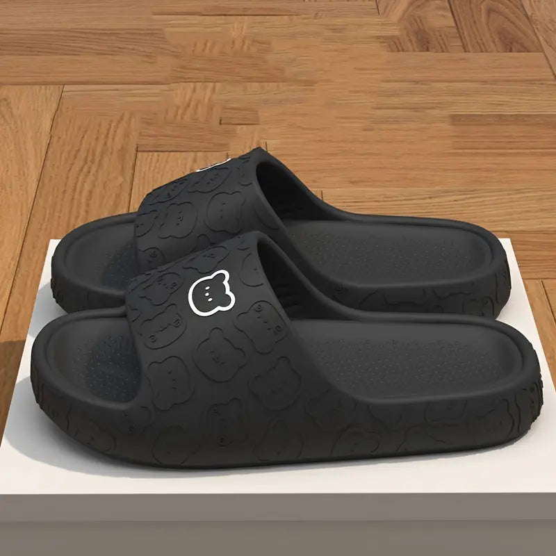 ASHALI Cute Cartoon Bear Breathable Soft Slippers for Men, Suitable for All Seasons, Indoor Home Use, Couple'S Bathroom Non-Slip Slippers. Best Products Online