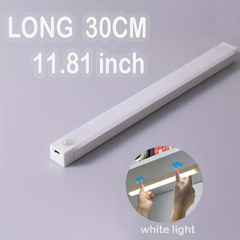 Smart Switch LED Light Human Motion Sensor Long Strip Wireless Magnetic Self-Adhesive Wardrobe Light with Charging Cabinet Light Bar for Countertop Closet Lighting, Rechargeable Kitchen Night Light Battery Powered Lamp for Wa Best Products Online