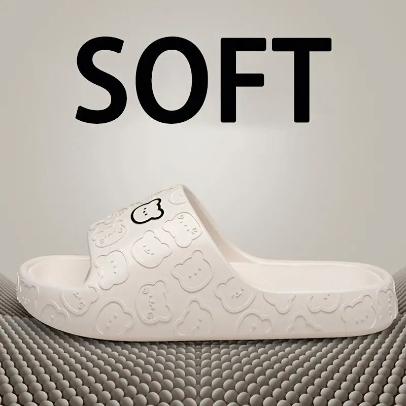 ASHALI Cute Cartoon Bear Breathable Soft Slippers for Men, Suitable for All Seasons, Indoor Home Use, Couple'S Bathroom Non-Slip Slippers. Best Products Online