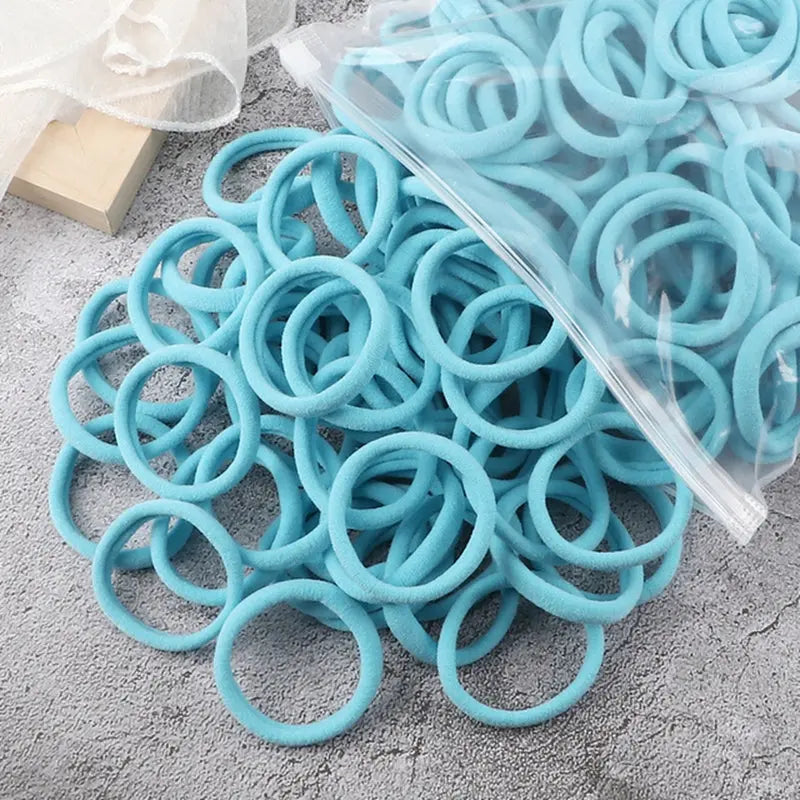 50pcs/Set Essential Solid Color Elastic Hair Bands - 4cm Wide Simple Hair Ties for Women, Ponytail Holders, Hair Ropes, and Styling Accessories - Soft, Durable, and Easy to Use Best Products Online