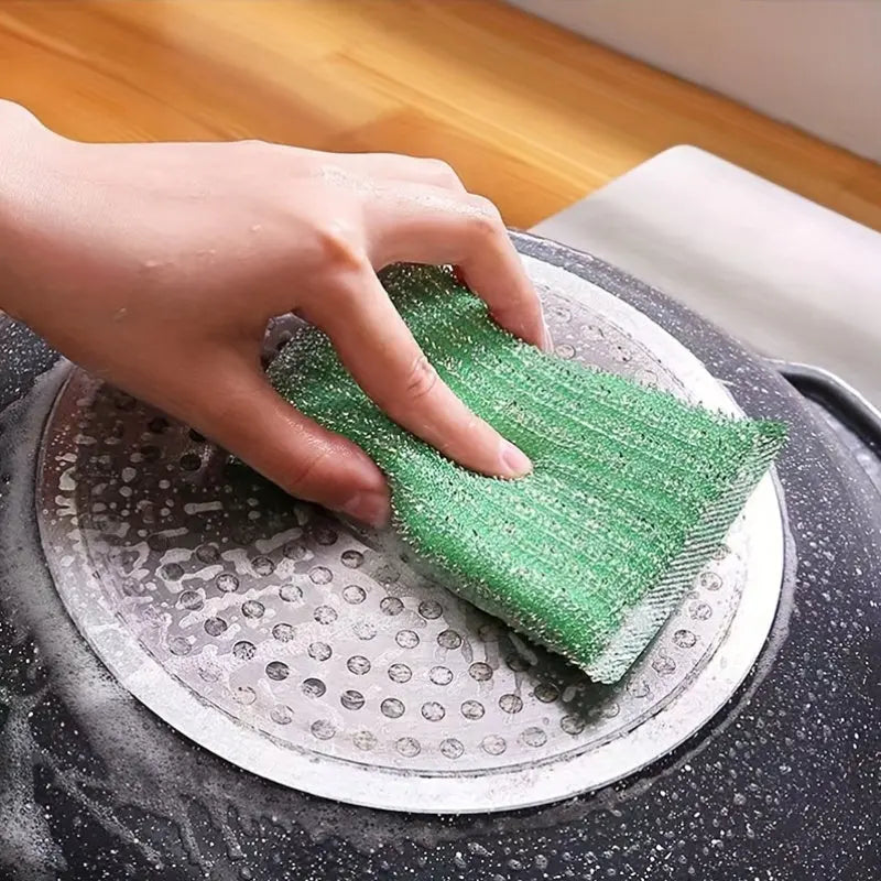 4pcs, Kitchen Dishwashing Sponge, Does Not Hurt Pot Brush Pot Artifact, Household Double-sided Cleaning Sponge Wipe, Scouring Pad, Kitchen Scrub Sponge, Cleaning Supplies, Cleaning Tool, Back To School Supplies Best Products Online