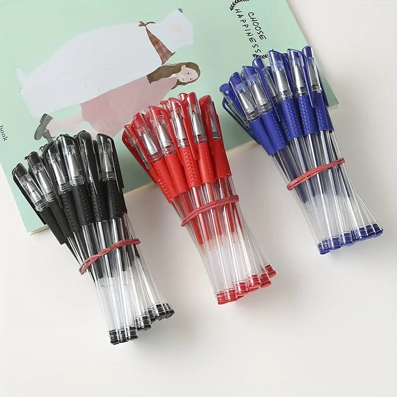 18pcs (3 Pens + 15 Refills) Gel Pen Set School Supplies Black Blue Red Ink Color 0.5Mm Ballpoint Pen Kawaii Pen Student School Office Stationery Best Products Online
