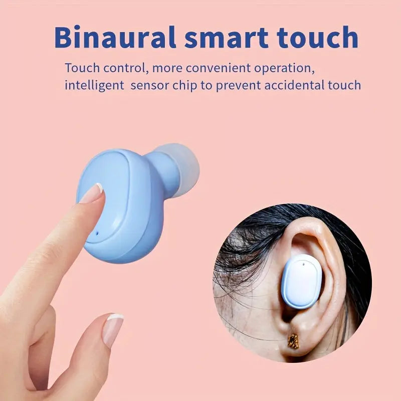 Giceck TWS Wireless Earbuds - Compact In-Ear Mini Headphones with Charging Case, Pink & Blue, Portable Design, Ideal for Sports & Gifts, USB-C, 150mAh Battery, Isolation Mode, Lightweight Plastic Design Best Products Online