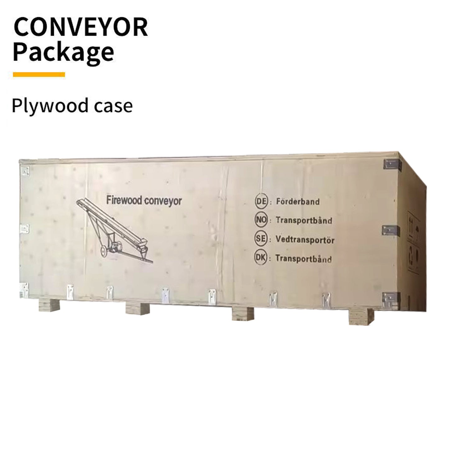 16.5 Foot Firewood Conveyor Adjustable Speed 6.5HP Gasoline Powered B&S Engine ,Heavy Duty Log Conveyor Emergency Stop