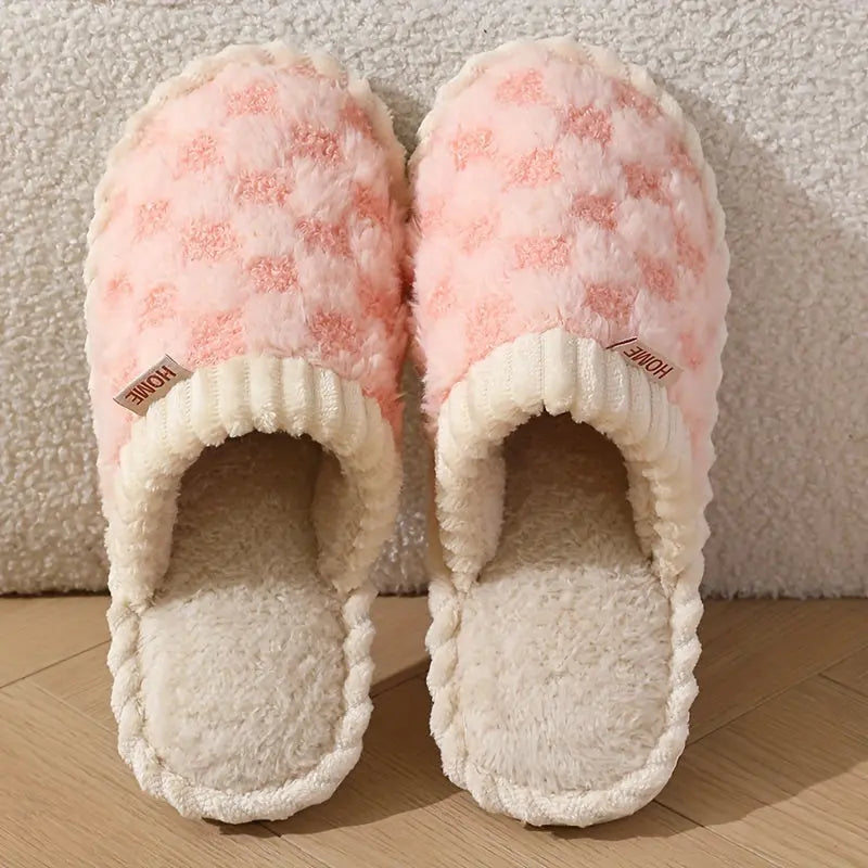 Women's Winter Plush Slippers - Soft Fabric Upper, Non-Slip PVC Sole, Solid Color, Hand Washable - Winter Home Comfort | Soft & Warm | Non-Slip Sole Best Products Online