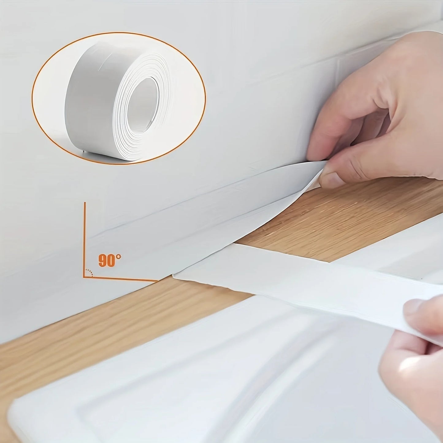 3.2M Self-adhesive Sealing Tape PVC Oil-Proof Kitchen Sink Edge Caulk Tape Waterproof Bathroom Toilet Corner Wall Sticker
