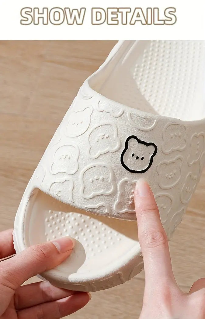 ASHALI Cute Cartoon Bear Breathable Soft Slippers for Men, Suitable for All Seasons, Indoor Home Use, Couple'S Bathroom Non-Slip Slippers. Best Products Online