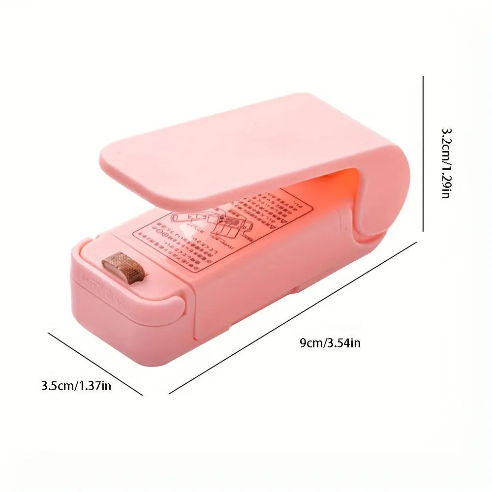 1pc Mini Vacuum Food Sealer Machine with Digital-like Operation - Cordless Portable Handheld Device, One-Touch Seal System, Low-Loss Heating Technology & Ergonomic Design for Freshness Preservation, White/Pink, Compatible wit Best Products Online