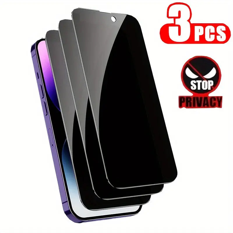 3pcs Full Cover Privacy Screen Protector for iPhone 11 12 13 PRO MAX Privacy Glass for iPhone 14 Pro 15 Pro Max Tempered Glass On The For iPhone 14 Plus 15 Plus Glass Film Privacy Best Products Online