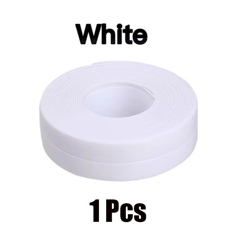 3.2M Self-adhesive Sealing Tape PVC Oil-Proof Kitchen Sink Edge Caulk Tape Waterproof Bathroom Toilet Corner Wall Sticker