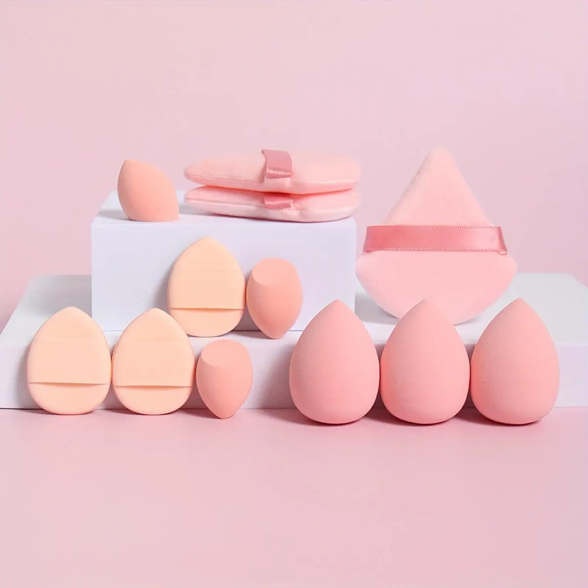12-Piece All-Purpose Makeup Sponge Puff Set, Includes 3 Powder Puffs, 3 Mini Air Cushion Puffs, 3 Beauty Blenders & 3 Mini Beauty Blenders, Ideal For All Skin Types Best Products Online
