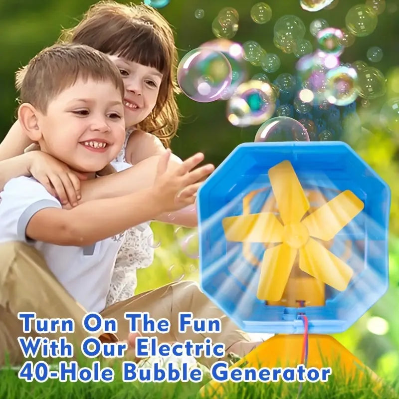 MAMXUAN Youngsters' 40-Hole Bubble Blaster Gun with LED Light - Portable Electric Bubble Maker for Outdoor Fun, Blue & Pink Plastic Bubble Guns for Boys and Girls (Bubbles Not Included) Best Products Online