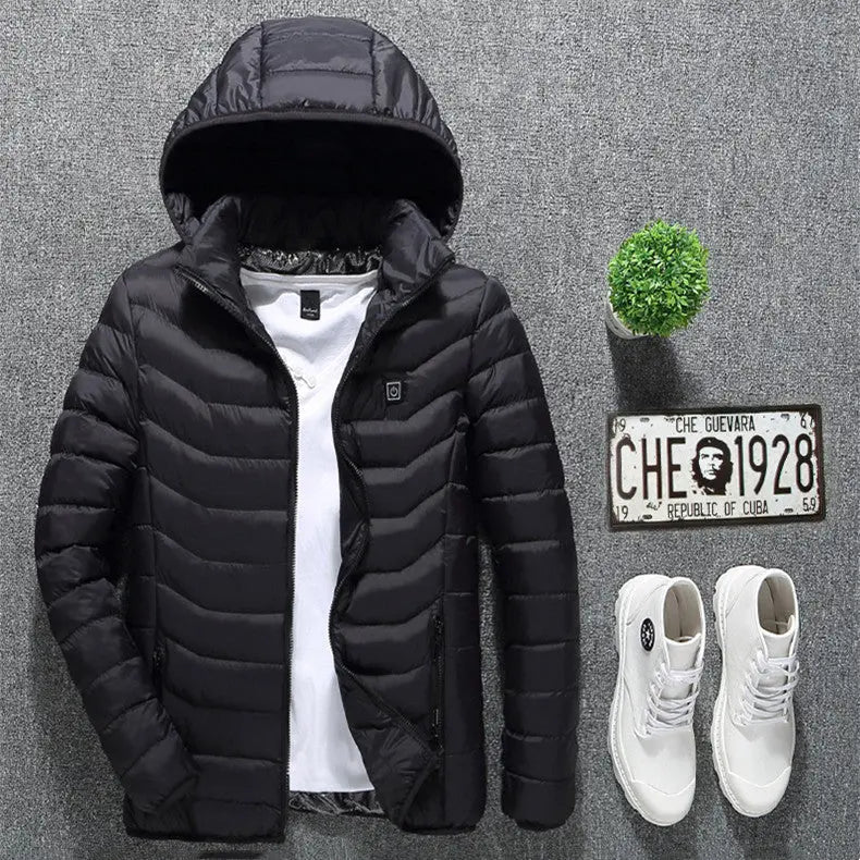 New Heated Jacket Coat USB Electric Jacket Cotton Coat Heater Thermal Clothing Heating Vest Men's Clothes Winter Wholesale Best Products Online