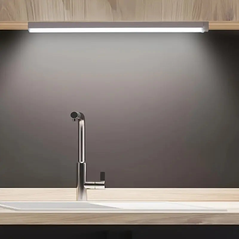 Smart Switch LED Light Human Motion Sensor Long Strip Wireless Magnetic Self-Adhesive Wardrobe Light with Charging Cabinet Light Bar for Countertop Closet Lighting, Rechargeable Kitchen Night Light Battery Powered Lamp for Wa Best Products Online
