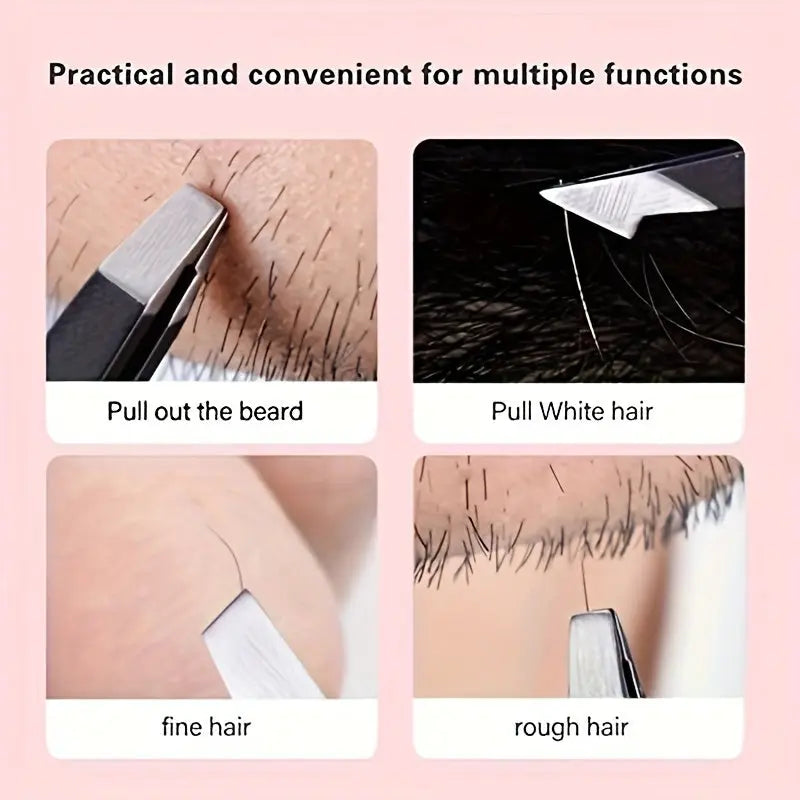 1pcs/4pcs Professional Tweezers, Precision Tweezers Kit, Slant/Pointed/Curved/Flat Tips For Eyebrow, Ingrown Hair, Splinter Removal Best Products Online