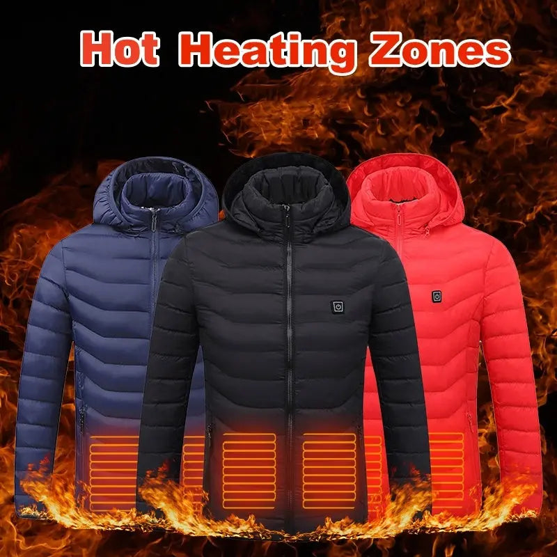 New Heated Jacket Coat USB Electric Jacket Cotton Coat Heater Thermal Clothing Heating Vest Men's Clothes Winter Wholesale Best Products Online