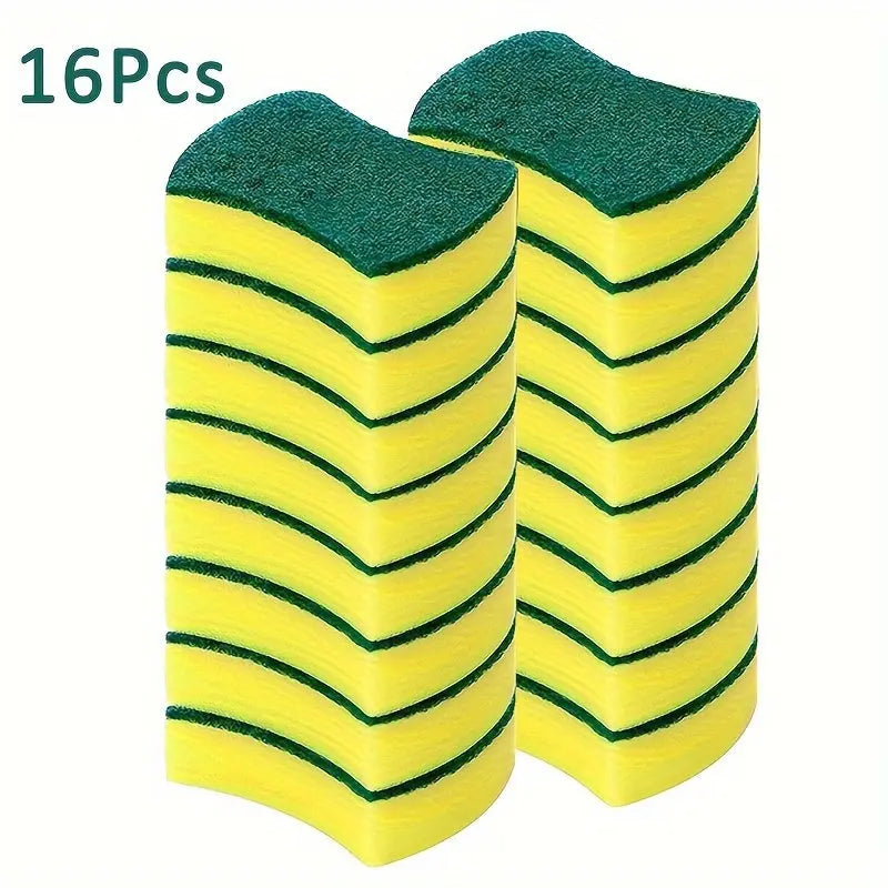 8/16/32pcs, Multifunctional Cleaning Sponge, Double-Sided Scouring Pad For Household Cleaning, Dishwashing Sponge, Premium Kitchen Sponge, Durable Non-scratch Sponge Wipe, Super Absorbent, Cleaning Supplies, Cleaning Tool Best Products Online