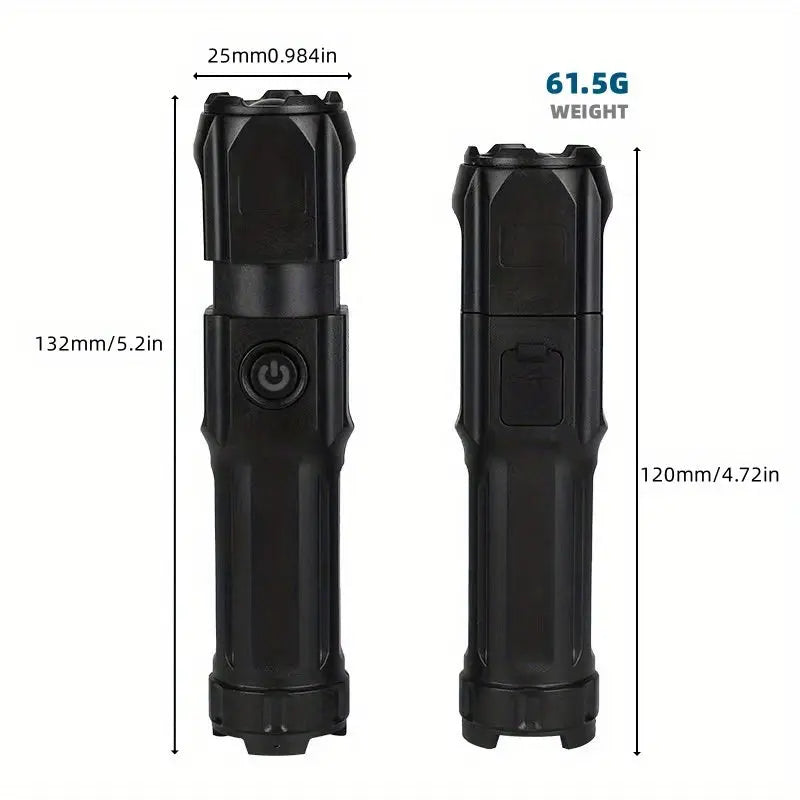 1pc Powerful Zoomable Flashlight, Outdoor Multi-functional Portable Home Small Flashlight, Telescopic Zoom Light Best Products Online