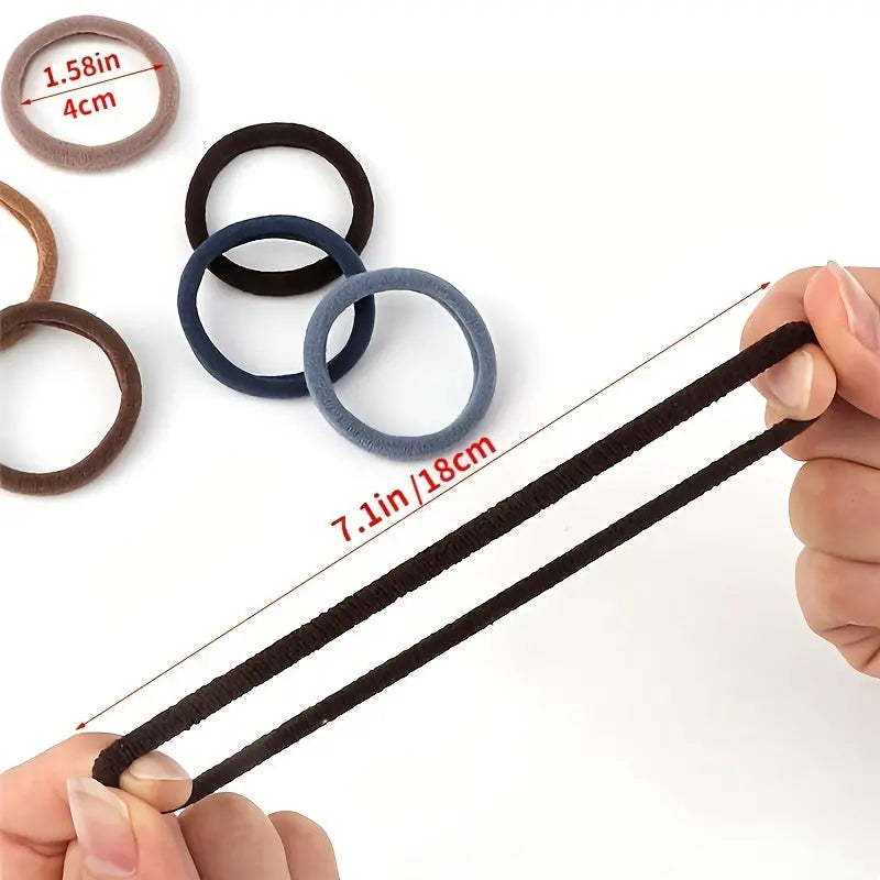 50pcs/Set Essential Solid Color Elastic Hair Bands - 4cm Wide Simple Hair Ties for Women, Ponytail Holders, Hair Ropes, and Styling Accessories - Soft, Durable, and Easy to Use Best Products Online
