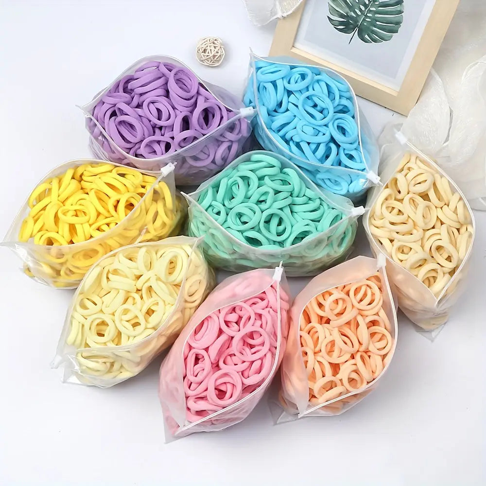 50pcs/Set Essential Solid Color Elastic Hair Bands - 4cm Wide Simple Hair Ties for Women, Ponytail Holders, Hair Ropes, and Styling Accessories - Soft, Durable, and Easy to Use Best Products Online