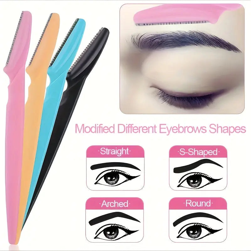 3-24pcs Eyebrow Razor Shaper Set, Facial Hair Remover Trimmer Grooming Kit for Women And Men, Stainless Steel, Non-Electric, No Battery Needed, with Various Colors for Versatility Best Products Online