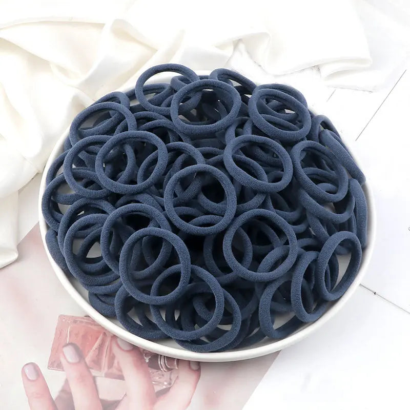 50pcs/Set Essential Solid Color Elastic Hair Bands - 4cm Wide Simple Hair Ties for Women, Ponytail Holders, Hair Ropes, and Styling Accessories - Soft, Durable, and Easy to Use Best Products Online