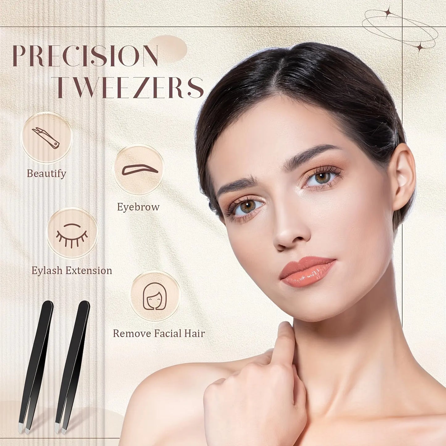 1pcs/4pcs Professional Tweezers, Precision Tweezers Kit, Slant/Pointed/Curved/Flat Tips For Eyebrow, Ingrown Hair, Splinter Removal Best Products Online