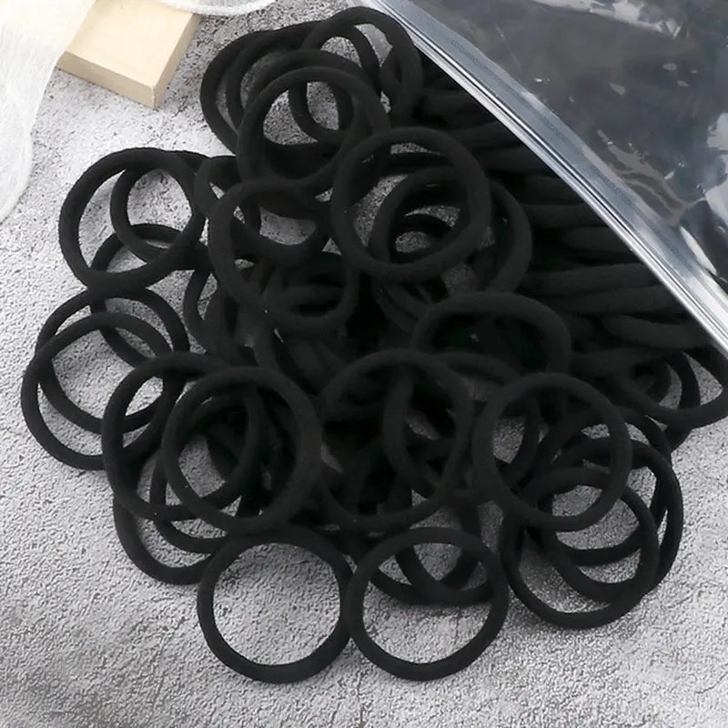 50pcs/Set Essential Solid Color Elastic Hair Bands - 4cm Wide Simple Hair Ties for Women, Ponytail Holders, Hair Ropes, and Styling Accessories - Soft, Durable, and Easy to Use Best Products Online
