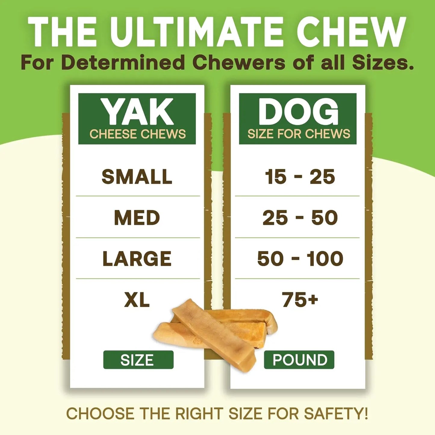 Gold Yak Chews for Large Dogs (1 lb to 5lb Bags) DC-EcoKind Pet Treats