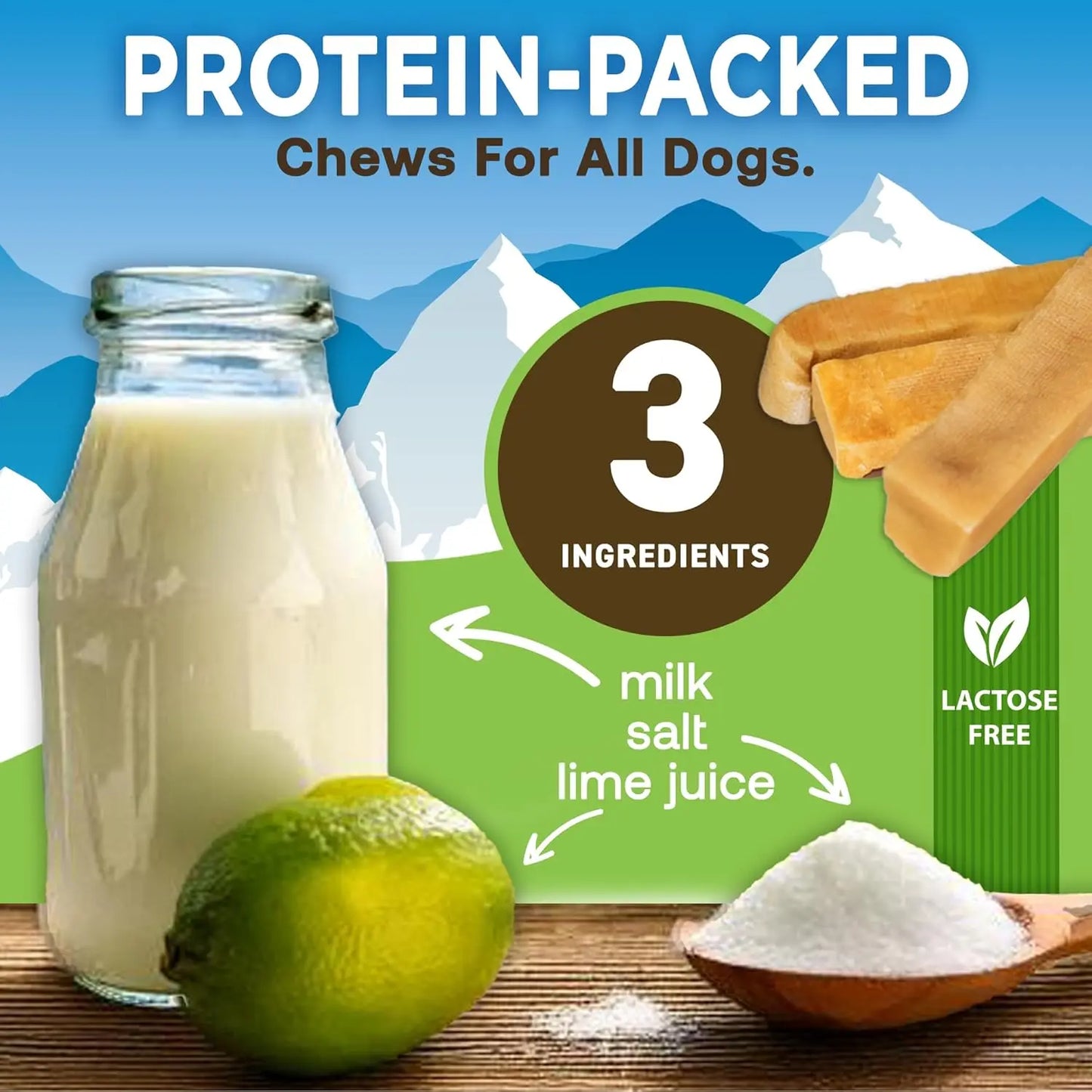 Gold Yak Chews for Large Dogs (1 lb to 5lb Bags) DC-EcoKind Pet Treats
