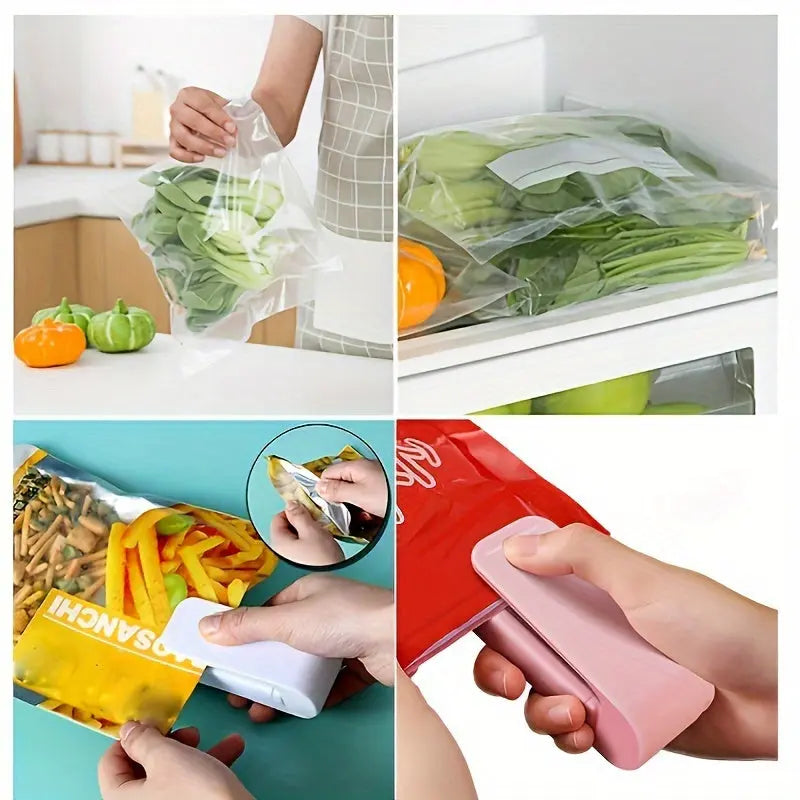 1pc Mini Vacuum Food Sealer Machine with Digital-like Operation - Cordless Portable Handheld Device, One-Touch Seal System, Low-Loss Heating Technology & Ergonomic Design for Freshness Preservation, White/Pink, Compatible wit Best Products Online
