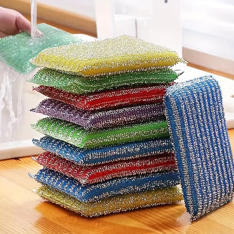 4pcs, Kitchen Dishwashing Sponge, Does Not Hurt Pot Brush Pot Artifact, Household Double-sided Cleaning Sponge Wipe, Scouring Pad, Kitchen Scrub Sponge, Cleaning Supplies, Cleaning Tool, Back To School Supplies Best Products Online