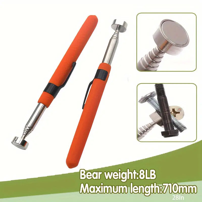 QVAMILLT Magnetic Pickup Tool - Durable Metal, Polished Finish, Magnet for Easy Retrieval of Iron Objects, Ideal for Metal Surfaces, Industrial Stability| Magnet Tool|Metal Construction, Magnetic Pickup Tool Best Products Online