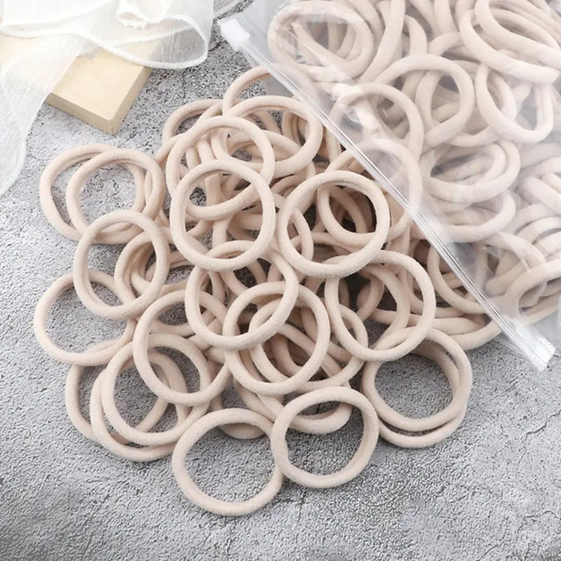 50pcs/Set Essential Solid Color Elastic Hair Bands - 4cm Wide Simple Hair Ties for Women, Ponytail Holders, Hair Ropes, and Styling Accessories - Soft, Durable, and Easy to Use Best Products Online
