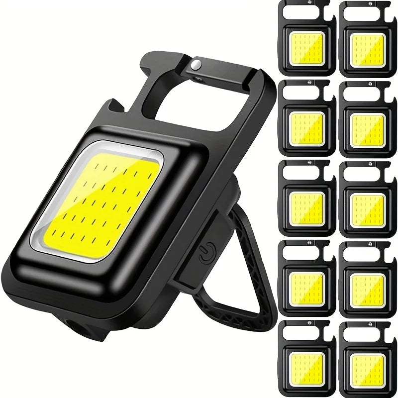 1pc COB Keychain Work Light, Flashlight With 4 Lighting Modes, Keychain Light Emergency Light Mini Flashlight With Magnetic Base