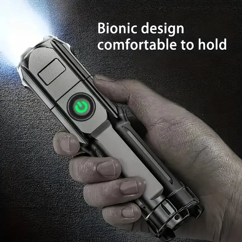 1pc Powerful Zoomable Flashlight, Outdoor Multi-functional Portable Home Small Flashlight, Telescopic Zoom Light Best Products Online
